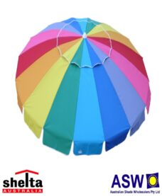 220cm Shelta Manly Beach Umbrella - Rainbow