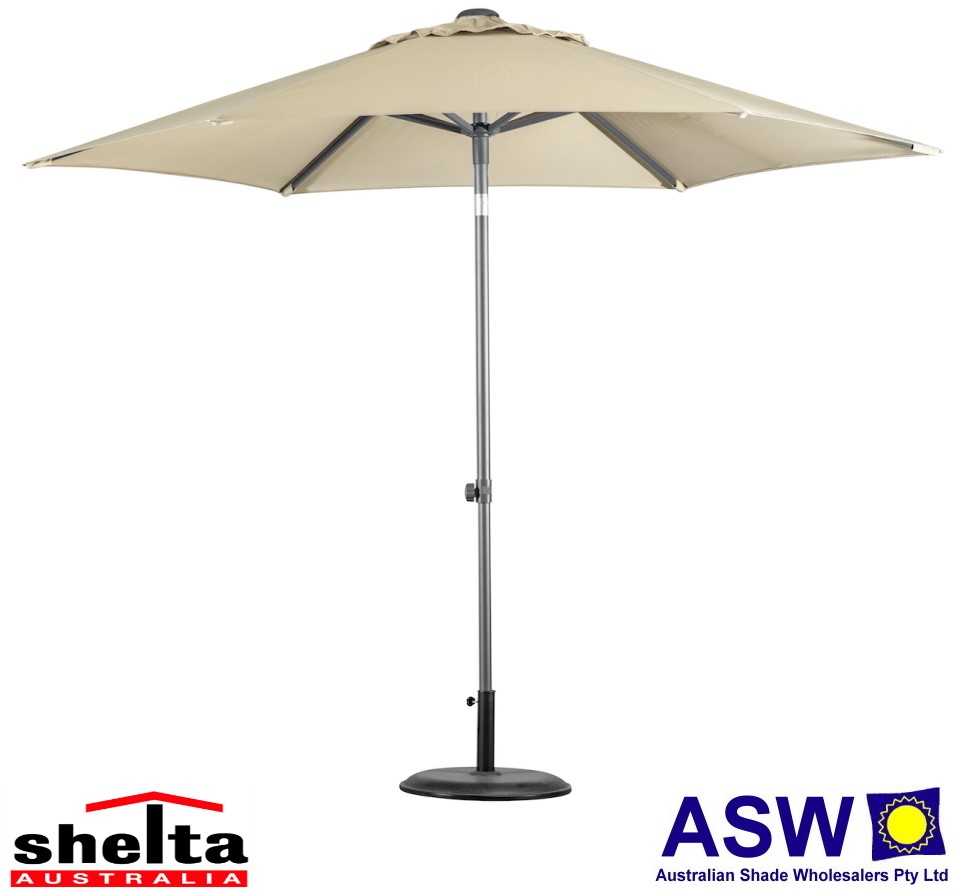 Hexagonal 2.5m HARBORD Shelta Aluminium Umbrella